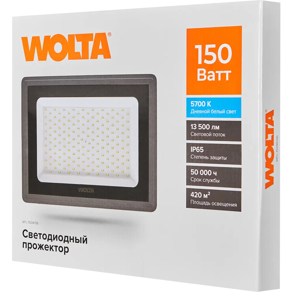 Прожектор светодиодный уличный SMD Wolta WFL-150W/06 150 Вт 5700К IP65 холодный белый свет 89374328 STLM-2138964  - Вид №5