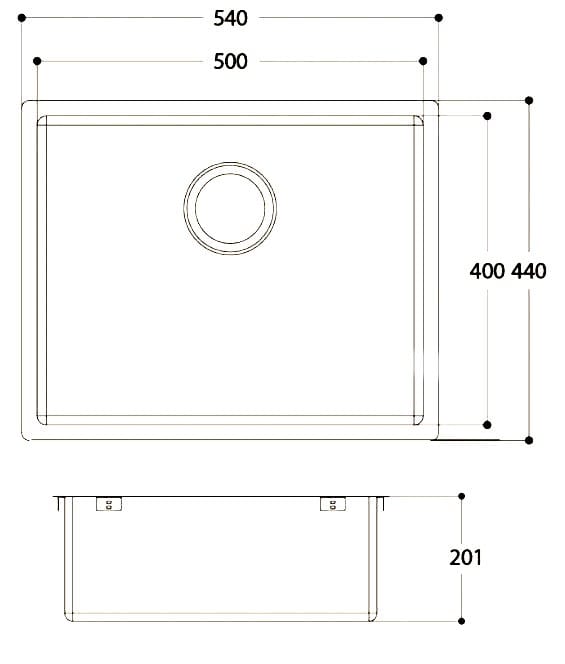 Раковина с одной чашей из нержавеющей стали Evhoc Lumium ARCH-00071934 - Вид №3