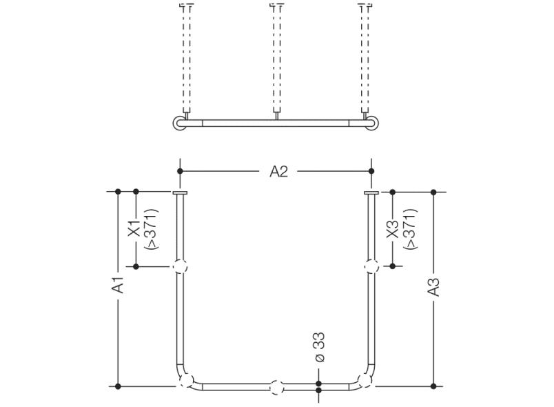 801.34.34S Карниз для штор, специальные длины HEWI Serie 477/801  - Вид №1