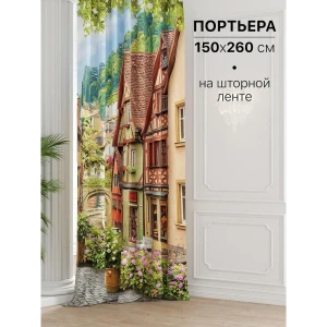 91712967 Штора на шторной ленте Comfy Way Рисенвиарс 150x260 см цвет красный STLM-1071564
