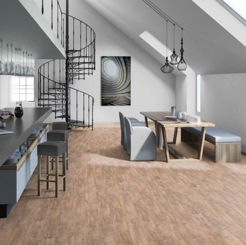 Виниловый ламинат Tarkett Lounge Woody Дуб с брашью (Текстурированная) 914,4х152,4/101,6 мм 1000901242 - Вид №6