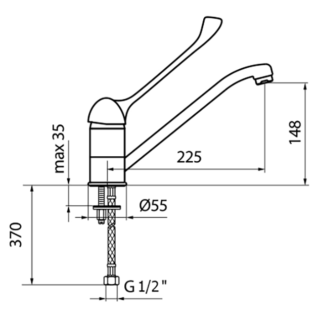 SP920102015 Смеситель для кухни Webert Kitchen Sax  - Вид №1