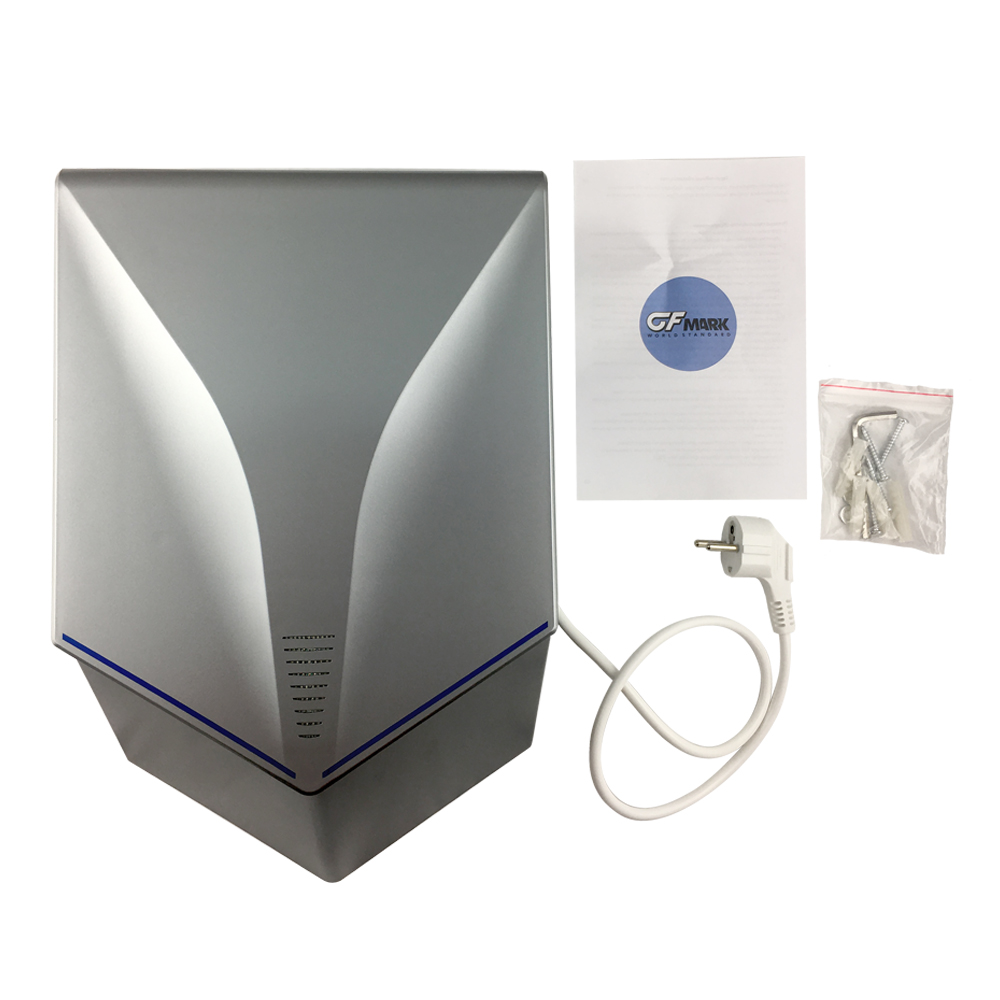 GFmark - Сушилка для рук, модель V-windblade - ПРЕМИУМ, 1000W, цвет сатин хром, код: 6860s  - Вид №6