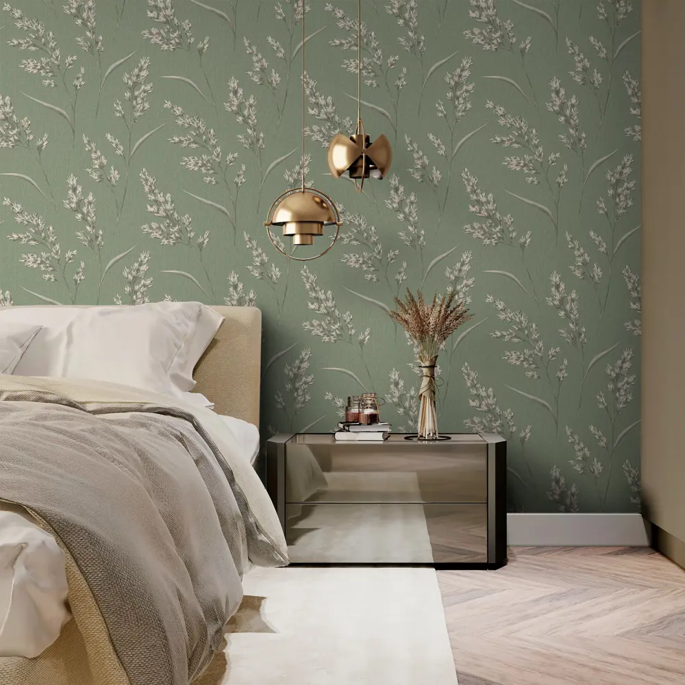 Флизелиновые обои Wallsecret Campo зеленые 1.06 м 89400488 STLM-1441342 - Вид №4