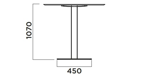 Высокий квадратный стол из Alucompact® и стали Infiniti PLANO TABLE ARCH-00033072 - Вид №2