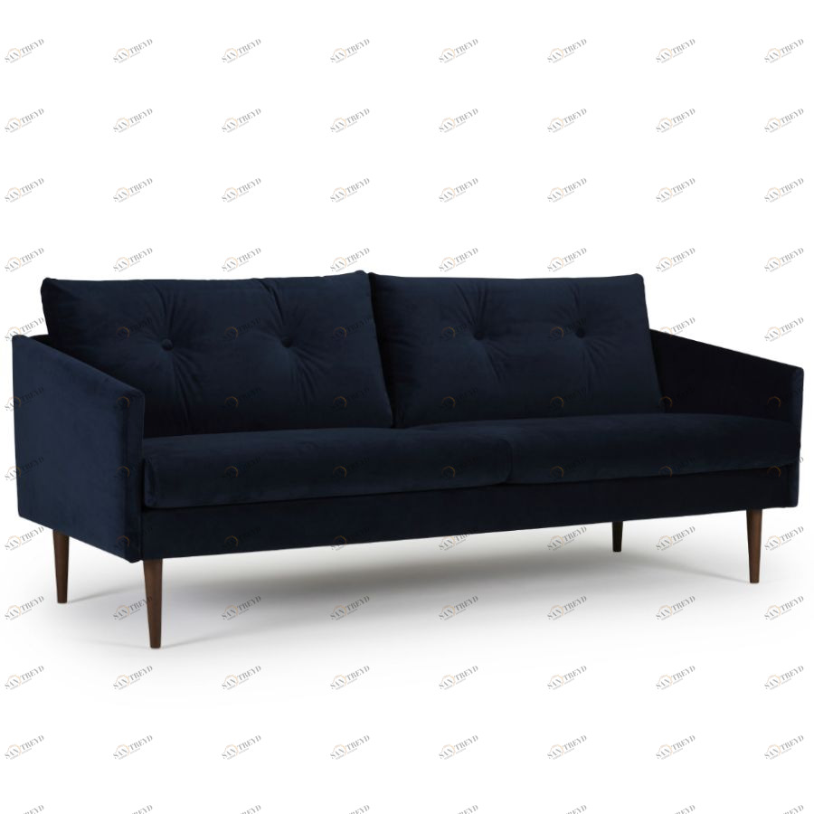 Диван трехместный Anton с ножками из дуба/грецкого ореха, темно-голубой Kragelund 3750324604