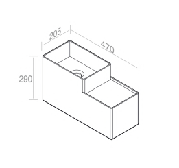 L469T0RPV1.100 Подвесная раковина прямоугольная с полкой A. e T. Italia KOMBO Белый глянцевый AeT ITALIA - Вид №5