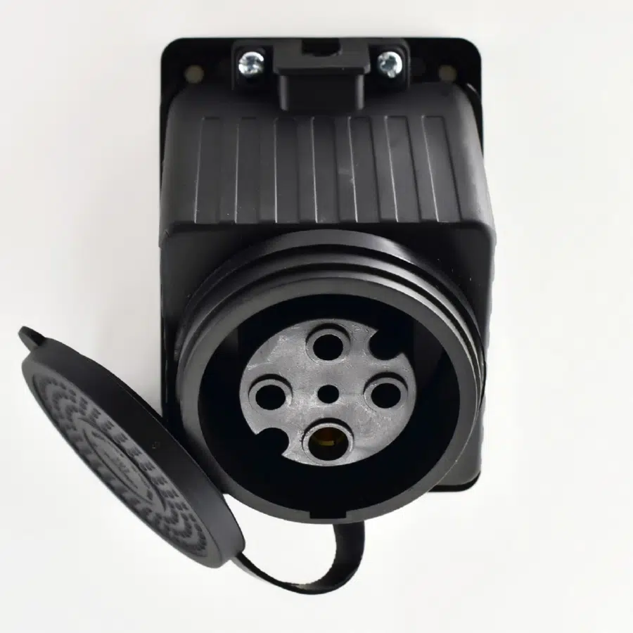 Розетка наружной установки наклонная трехфазная 3Р+Е 3х32А 380V черный LEZARD 332-0100-202 - Вид №2