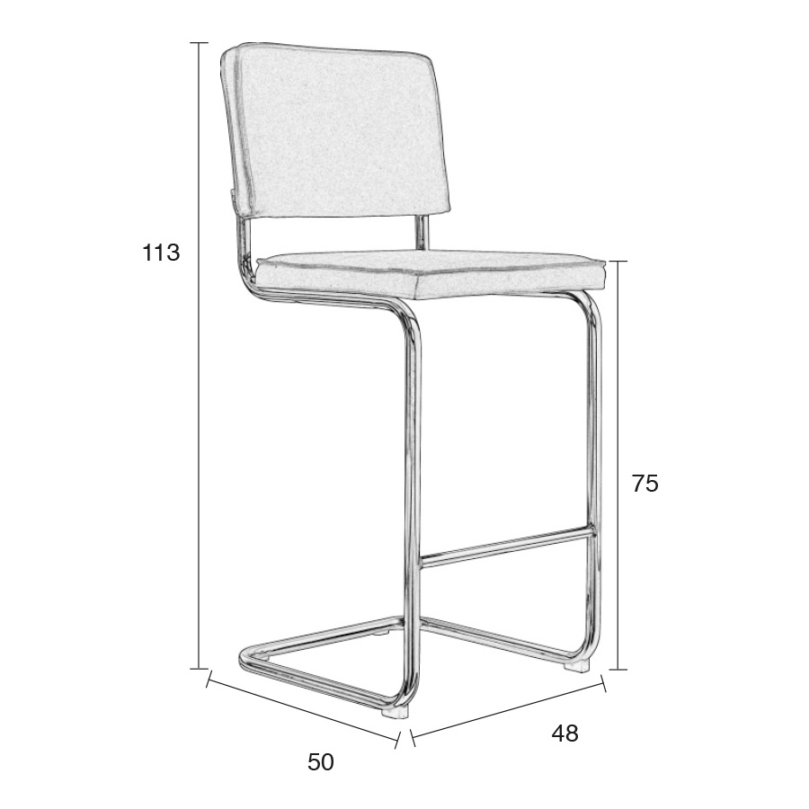 Стул барный Ridge Vintage синий Zuiver 1500026 - Вид №8