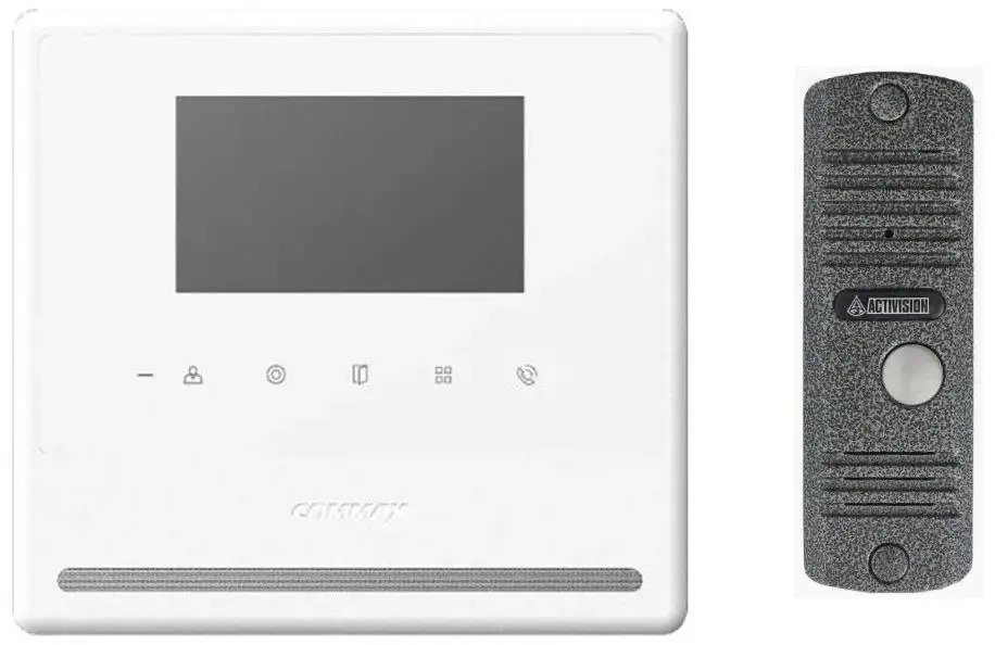 91153872 Комплект видеодомофона Commax CDV-43Y/AVC 305 4.3" цвет белый/серебро STLM-0502347