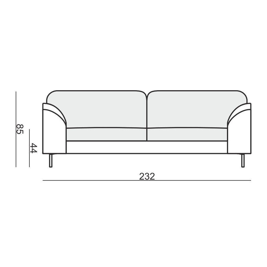 Диван Klara, трехместный, молочный Sits S1312 - Вид №9