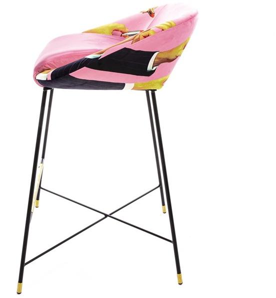 Seletti Высокий табурет из ткани со спинкой Seletti wears toiletpaper 16172 - Вид №2