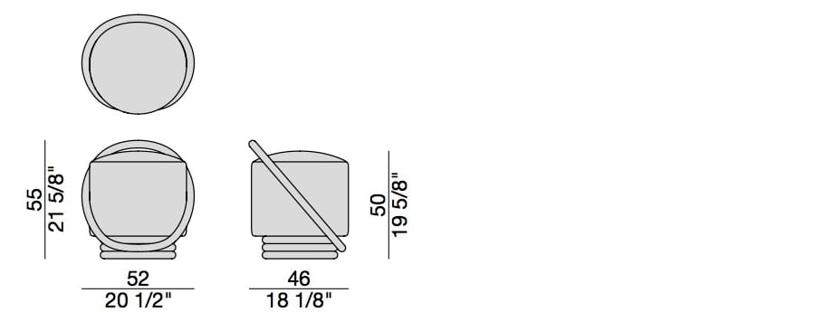 Круглый пуф из ткани Porada Twenty ARCH-00032657 - Вид №4