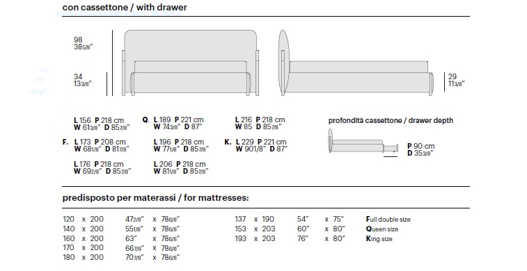 Двуспальная кровать для хранения Bolzan флаг ARCH-00072213 - Вид №1
