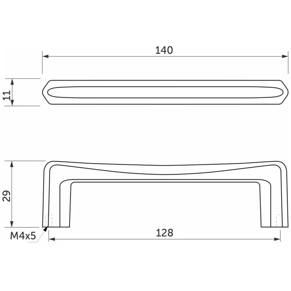 Мебельная ручка-скоба Kubic-128 128 мм никель AKS STLM-2167519 - Вид №5