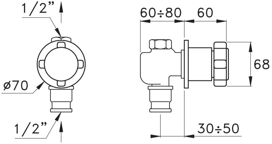 RUBINETTERIE STELLA Смеситель для душа с одним отверстием, глянцевый Aster At01103cr00 - Вид №1