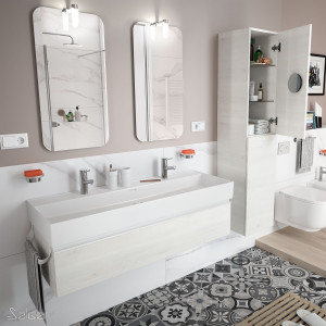 26614 SALGAR Мебель для умывальника SPIRIT 1200 1 металлический ящик SBIANCATO 1194 x 270 x 450 мм Sbiancato