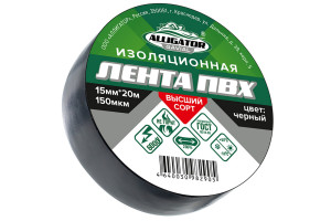 16416004 Изолента 15 мм x 20 м, черная 00001209 GAVIAL