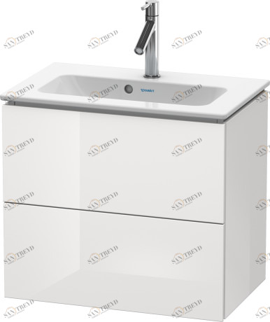 LC625602222 Тумбочка подвесная компакт L-Cube #LC6256 620 x 391 мм Белый глянцевый декор Duravit