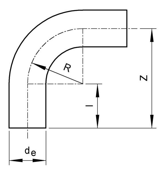 SANIT 72111006050032 Бесшовные трубы согнуть 90 °, PE 100, SDR 17 нажата  - Вид №1