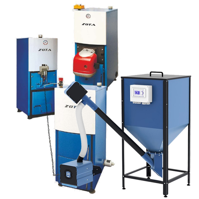 Твердотопливный водогрейный стальной котёл ZOTA Mix 31 MIX31 - Вид №1