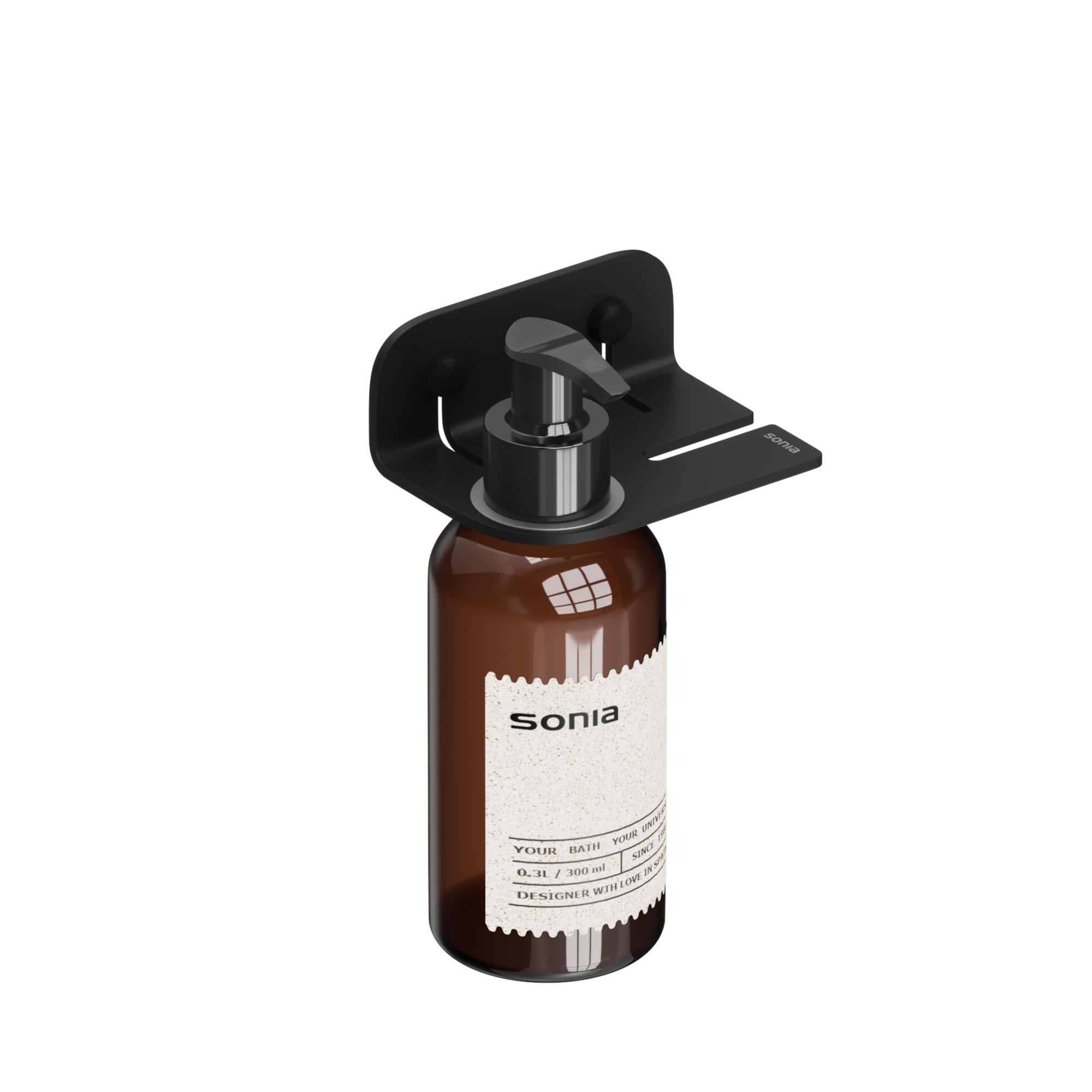 185405 Диспенсер с крючком 10 см цвет Черный/Коричневый Sonia QUICK Испания