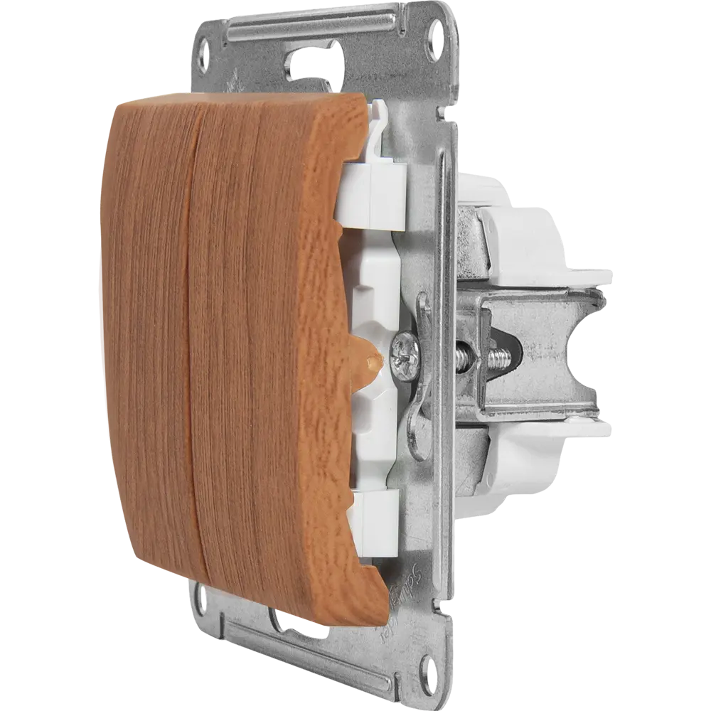 Выключатель встраиваемый Systeme Electric Glossa СХ5 2 клавиши цвет дуб 84730737 STLM-2147409 - Вид №4