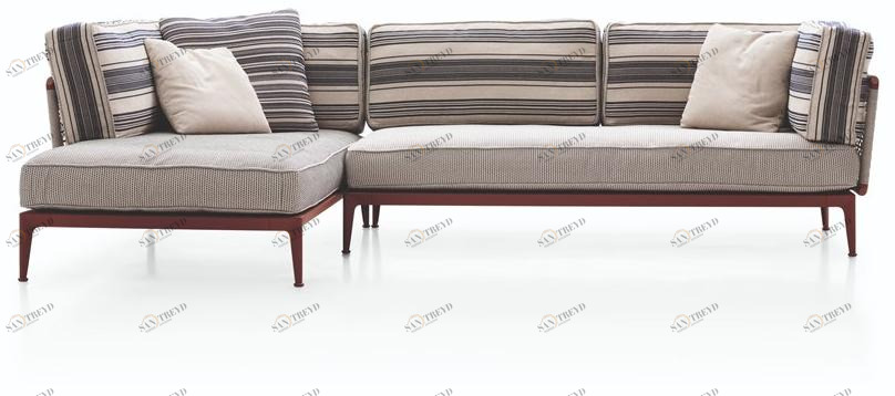 B&B Italia Outdoor Садовый диван из ткани с шезлонгом Ribes sun-id-1471587