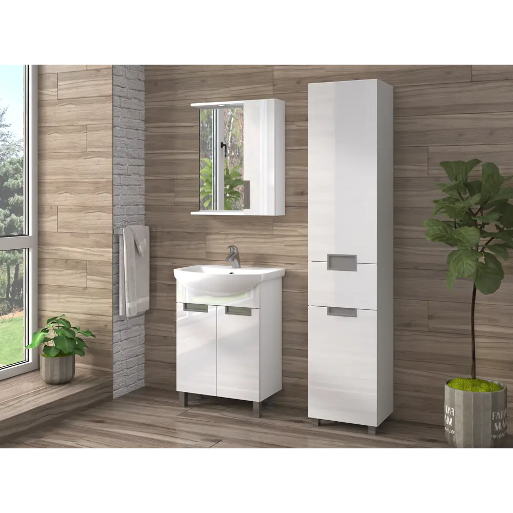 Пенал для ванной напольный Vigo Венто 40 см цвет белый STLM-2170241 - Вид №8