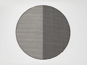 Полосатый бархатный круглый ковер