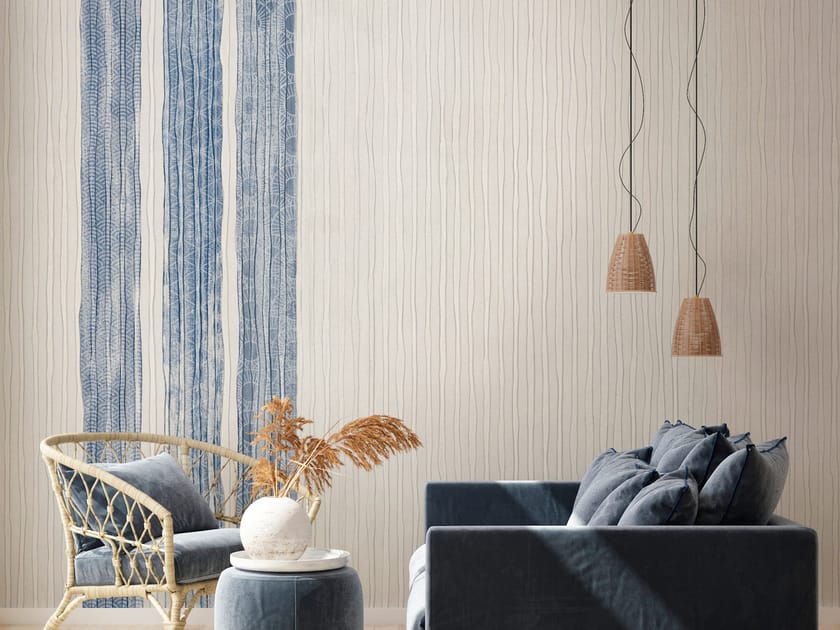 Тканевые полосатые обои Tecnografica Japandi ARCH-00075093