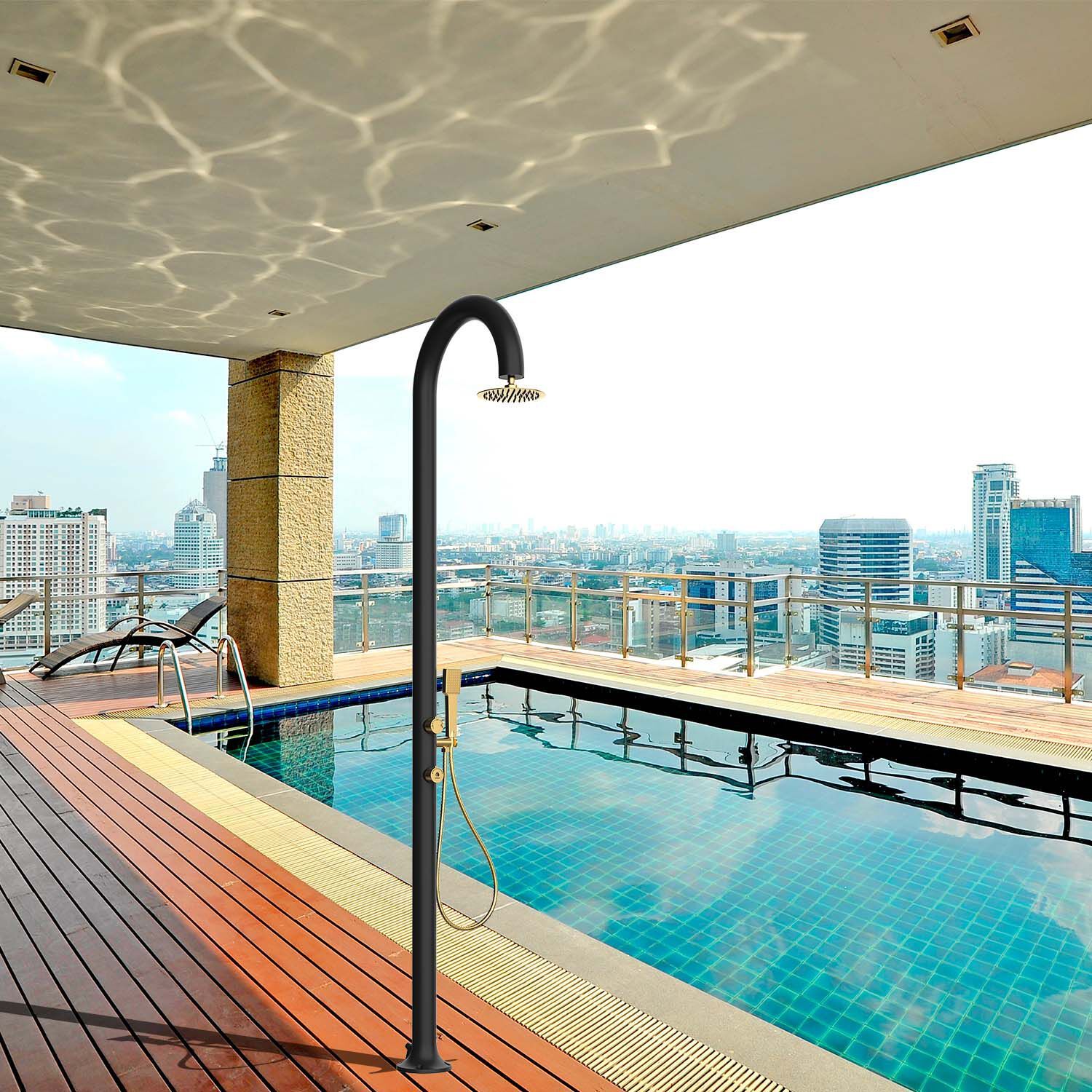 Алюминиевый душ на открытом воздухе с ручным душем SINED LUNA D ARCH-00021001 - Вид №5