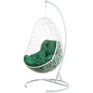 Кресло подвесное белое с зеленой подушкой Easy White BIGARDEN  00-3974103 Белый