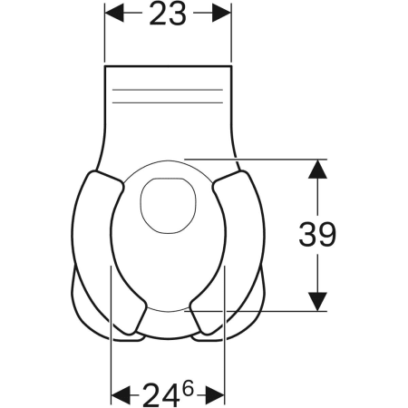 Y212010000 Детский напольный унитаз Geberit Bambini, вертикальный смыв, дизайн в виде львиной лапы, с накладками для сиденья Geberit  - Вид №2