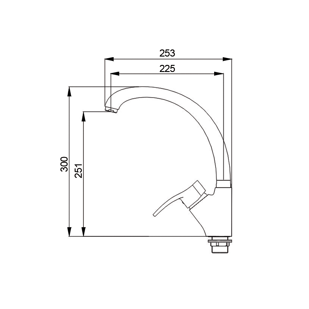 Смеситель для кухни Raiber Zoom R4004 однорычажный, боковой R4004 Santreyd  - Вид №3