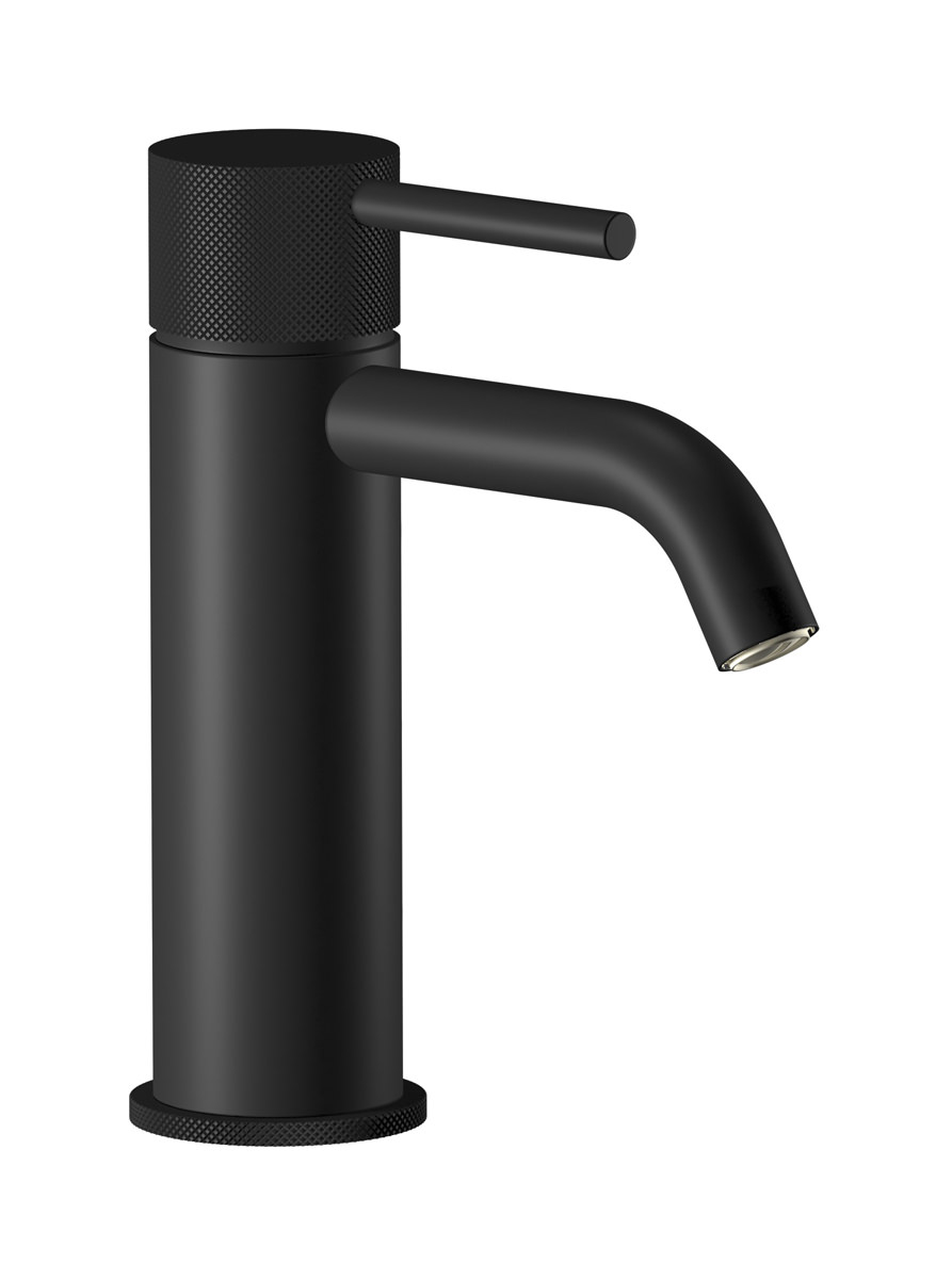 Смеситель для раковины на 1 отверстие в комплекте с донным клапаном. WE ARE IB id200np Matt Black Industria