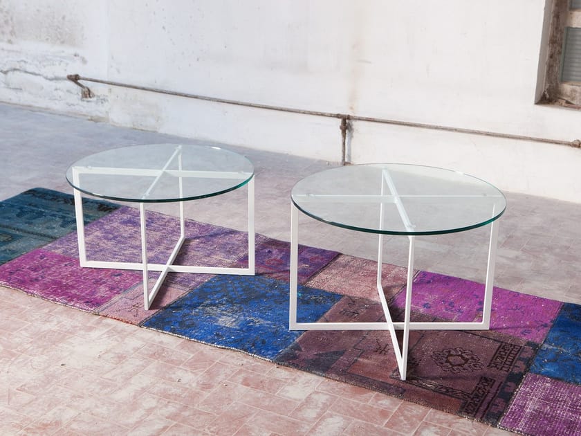 Круглый стеклянный журнальный столик для гостиной Domingo Salotti WARHOL ARCH-00140278