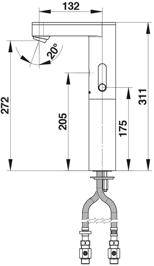 Бесконтактный смеситель с рычагом, высокий, с белой крышкой Presto SO'O 56209 56209.0 - Вид №1