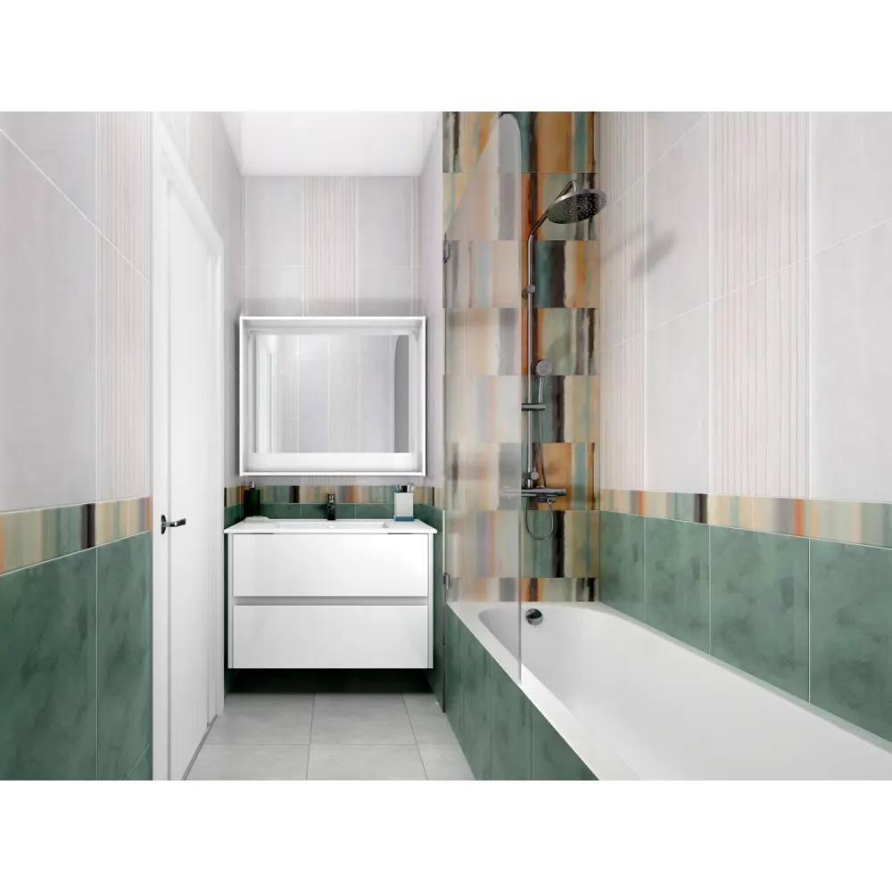 Плитка настенная «Новус» 30х60 см 1.62 м² цвет бирюзовый BELANI STLM-2076096 - Вид №3