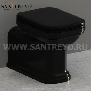 411604 Приставной унитаз напольный Черный Kerasan Waldorf Италия