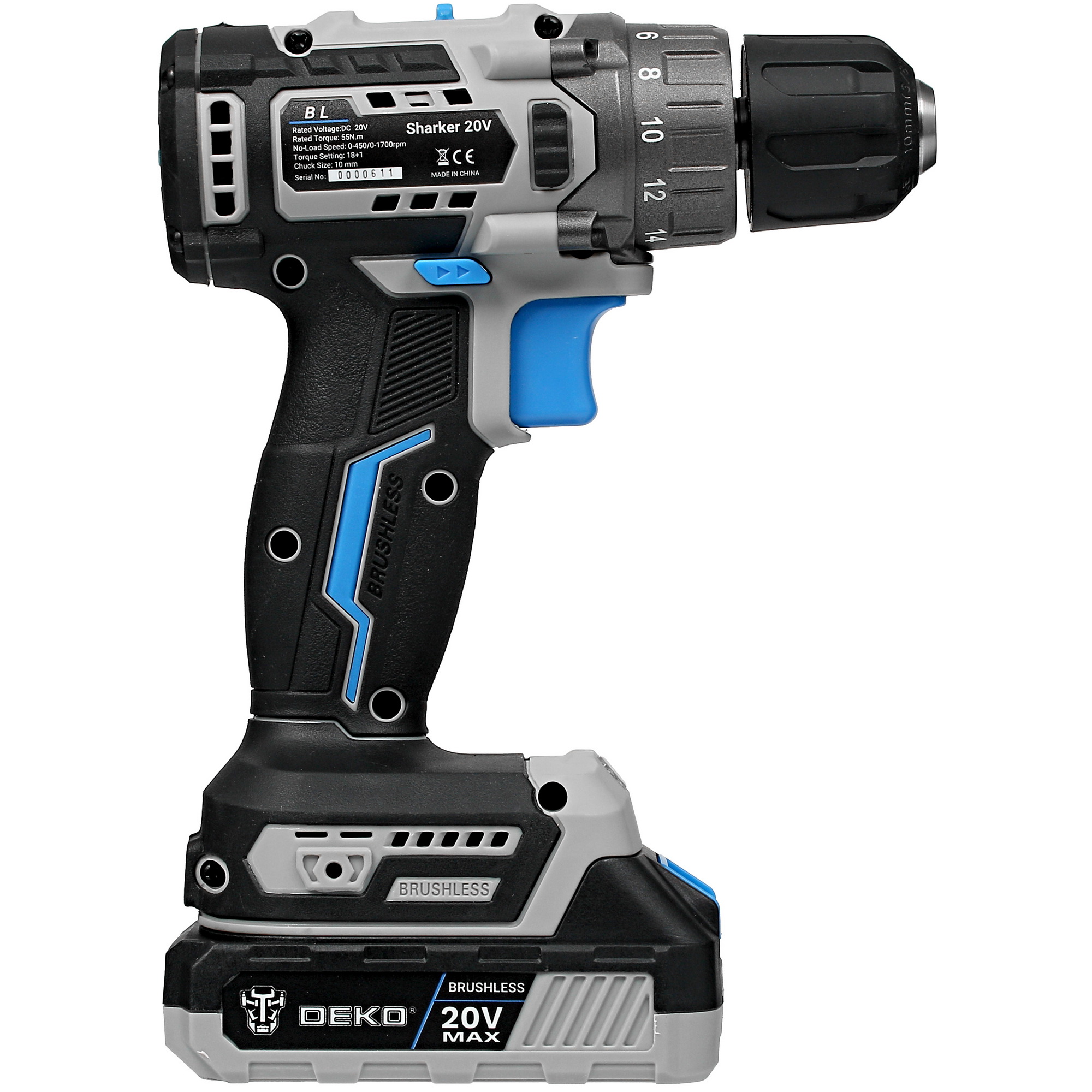 Дрель-шуруповерт DEKO Sharker 20V MAX 20V 5355767 STDN-0021192 - Вид №1