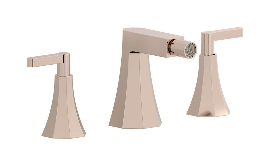 Смеситель для биде на 3 отверстия с донным клапаном WE ARE IB bl393rs Rose Gold Belmondo 