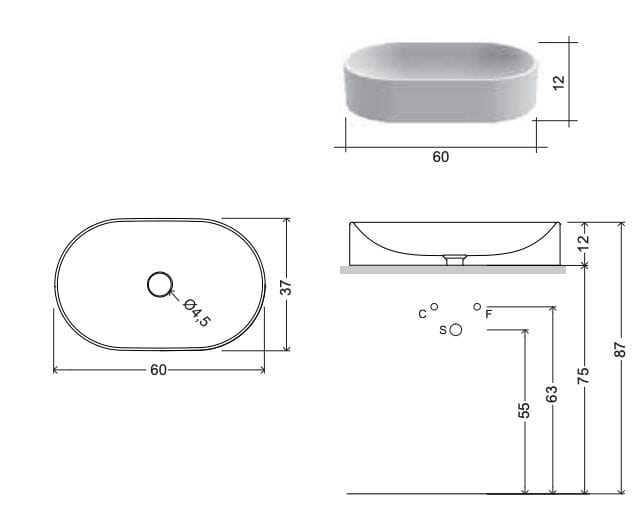 Керамическая столешница овальная раковина Nic ARCH-00049958 - Вид №11