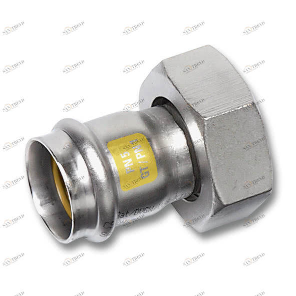 617359M1834 SANHA 17359M пр.-фит. газ, нерж.сталь, резьбов.соед.,плоск.упл. 18x3/4 мм 