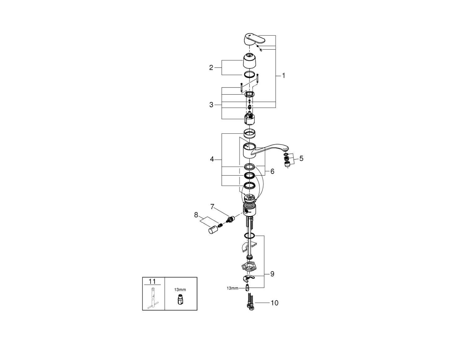 Смеситель для кухни с поворотным изливом Grohe Eurosmart Cosmopolitan ARCH-00065448 - Вид №3