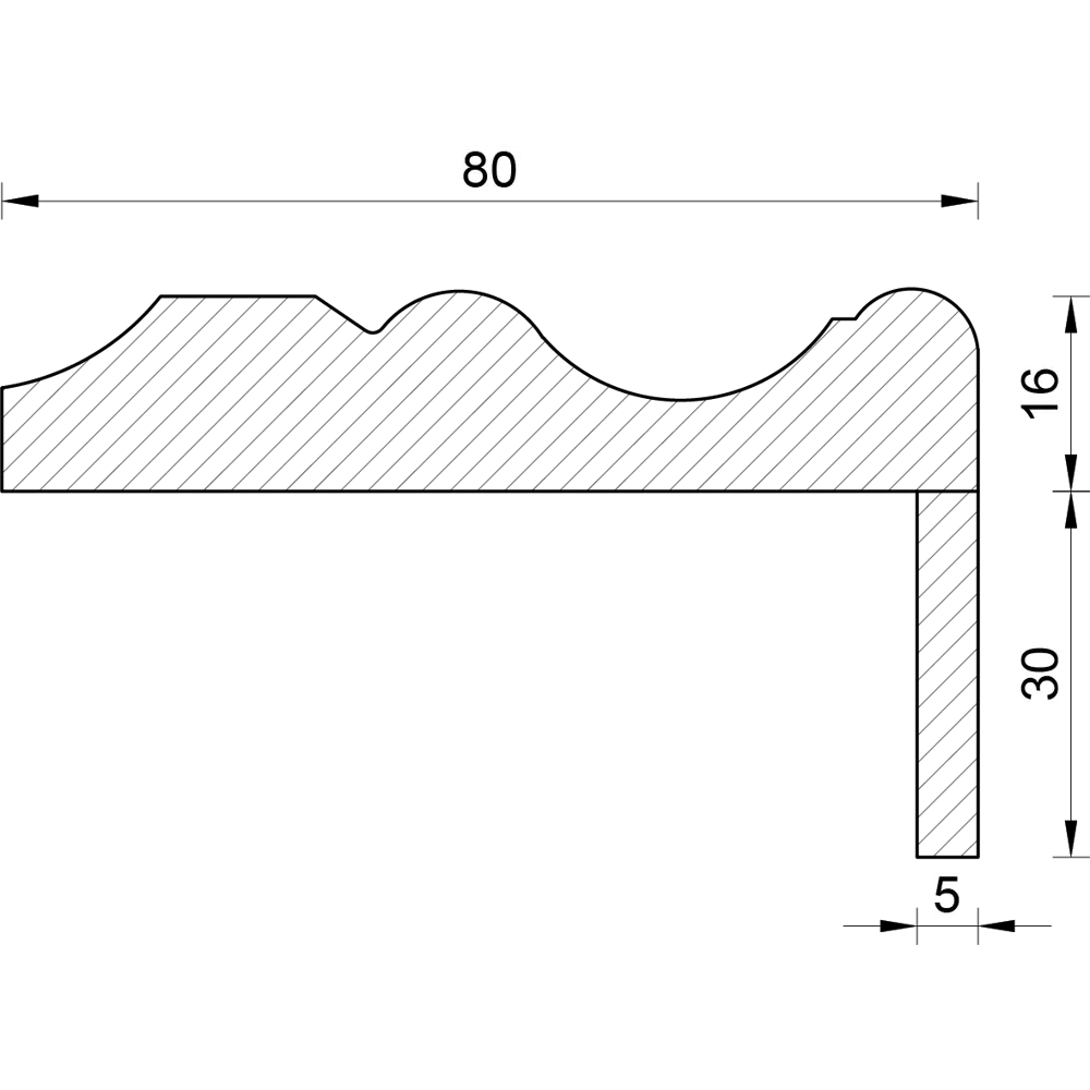 Наличник телескопический Волна 2500x80x16 мм белый эмаль (5 шт.) 89432560 Santreyd STLM-1582034