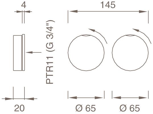 Ceadesign Настенный кран для открытия / закрытия Giotto Gio 37 - Вид №1