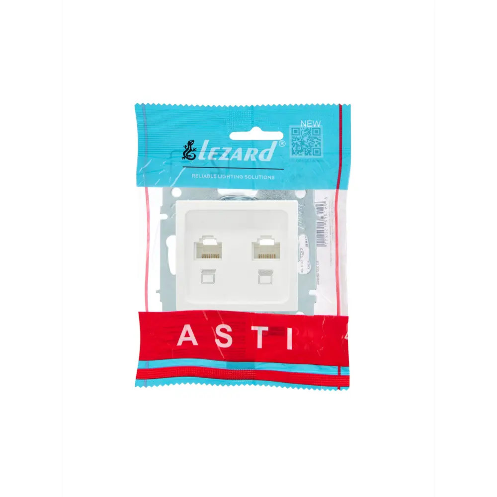 Розетка двойная компьютерная встраиваемая Lezard Asti без заземления цвет белый 89385418 STLM-2083237 - Вид №3