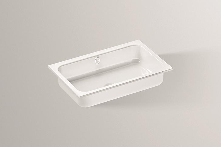 2255700400 Раковина, встраиваемая под столешницу, ub.sr650, белая, для простого ухода Alape серия SR (Stream) 