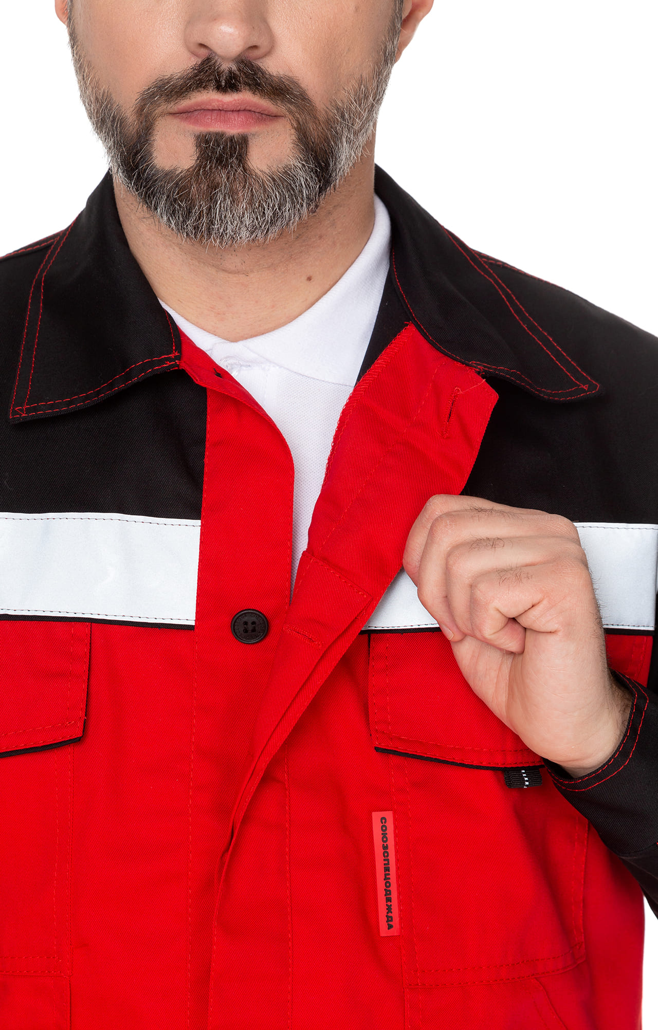 65178 Костюм "Мастер-Люкс" красный с черным  Летняя спецодежда  размер 56-58/170-176  - Вид №20